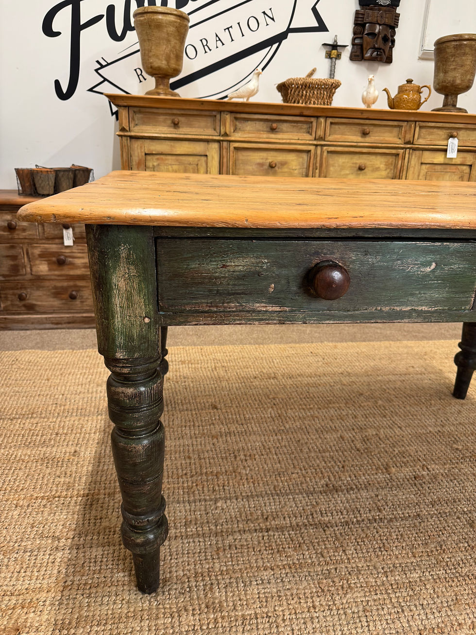 Thumbnail: Victorian Pine Farmhouse Kitchen Table 
