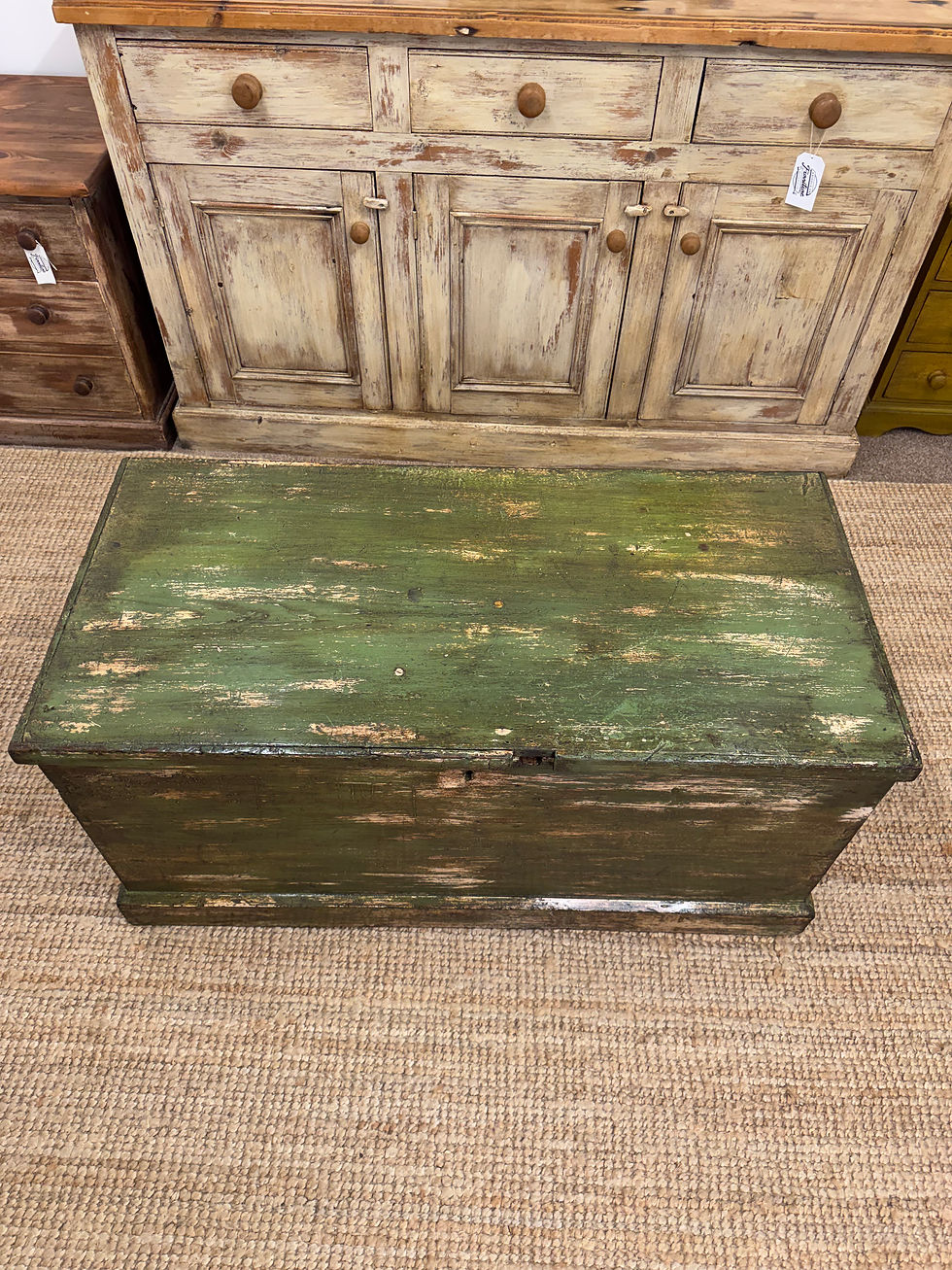 Thumbnail: Victorian Timeworn Painted Pine Trunk