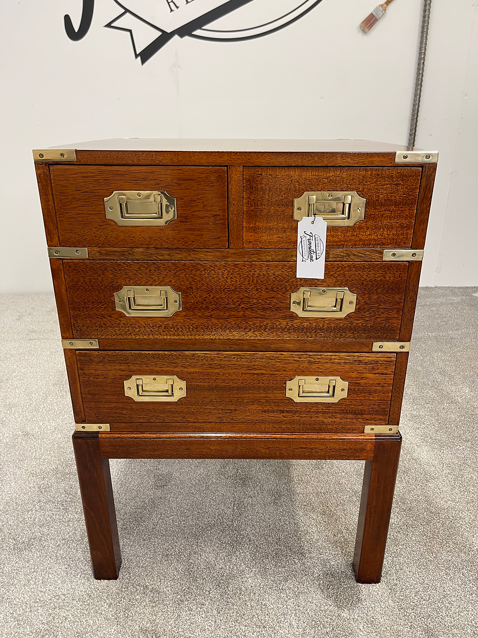 Thumbnail: Mahogany & Brassware Campaign Style Chest on Stand 