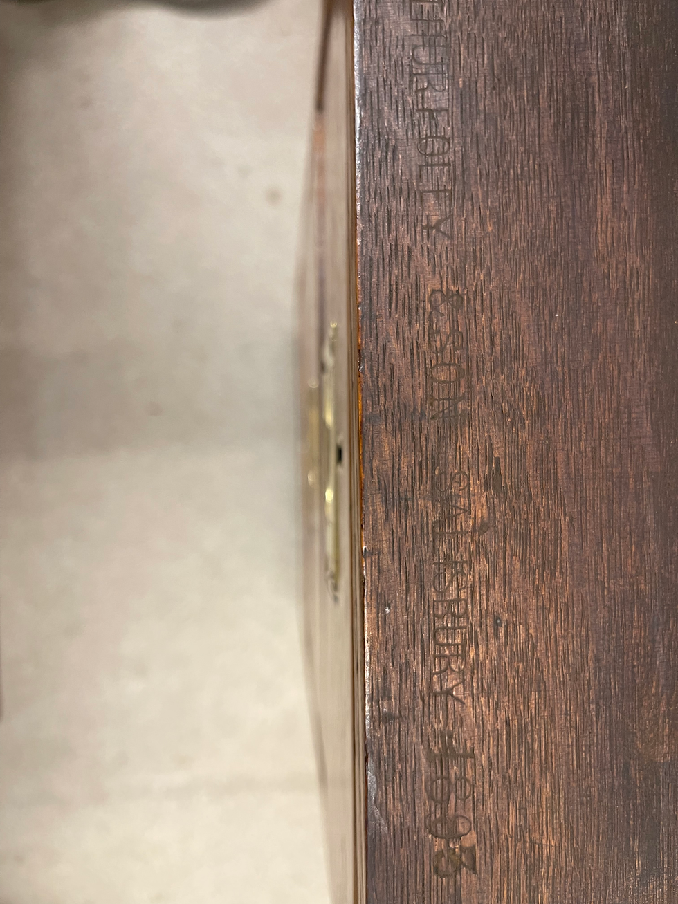 Thumbnail: 19c Oak Dockyard Campaign Pedestal Desk 