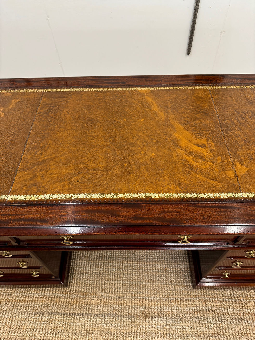 Thumbnail: Victorian Leather Top Mahogany Pedestal Desk