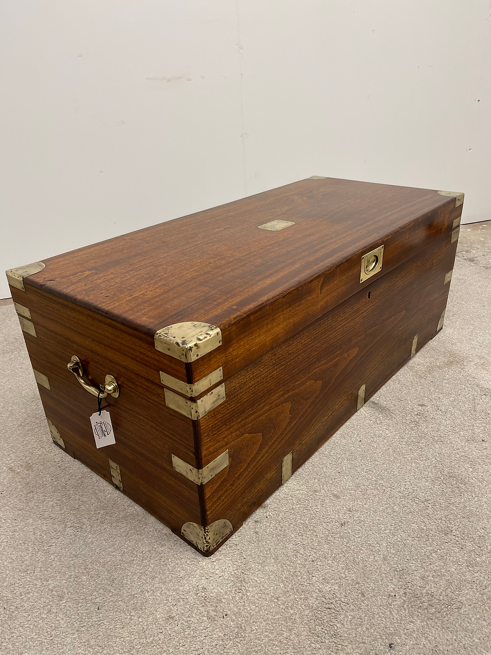 Thumbnail: Large 19c Camphor Wood Campaign Chest 