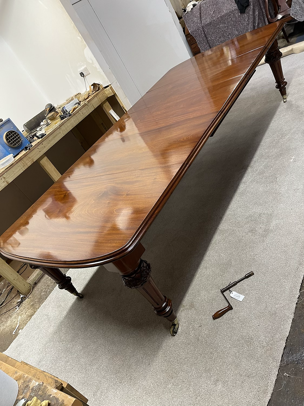 Thumbnail: Victorian Mahogany Triple Leaf Extending Dining Table