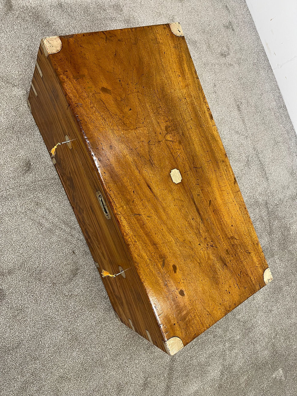 Thumbnail: 19c Brassbound Camphor Wood Campaign Trunk