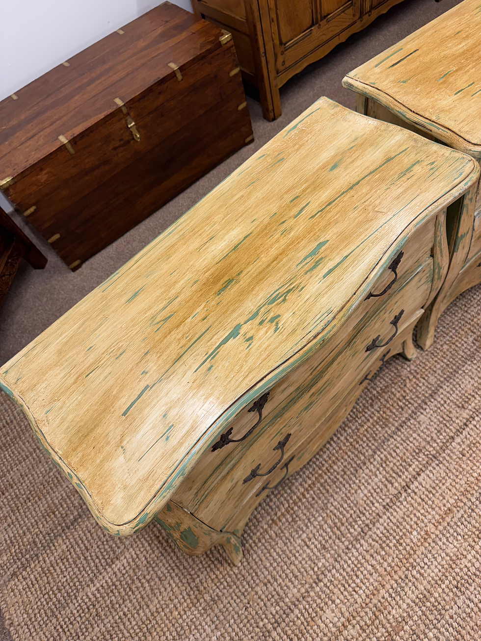 Thumbnail: Pair of Hand Painted Bombe Chest of Drawers