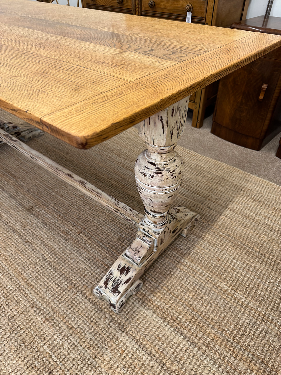 Thumbnail: Vintage Painted Oak Refectory Table 