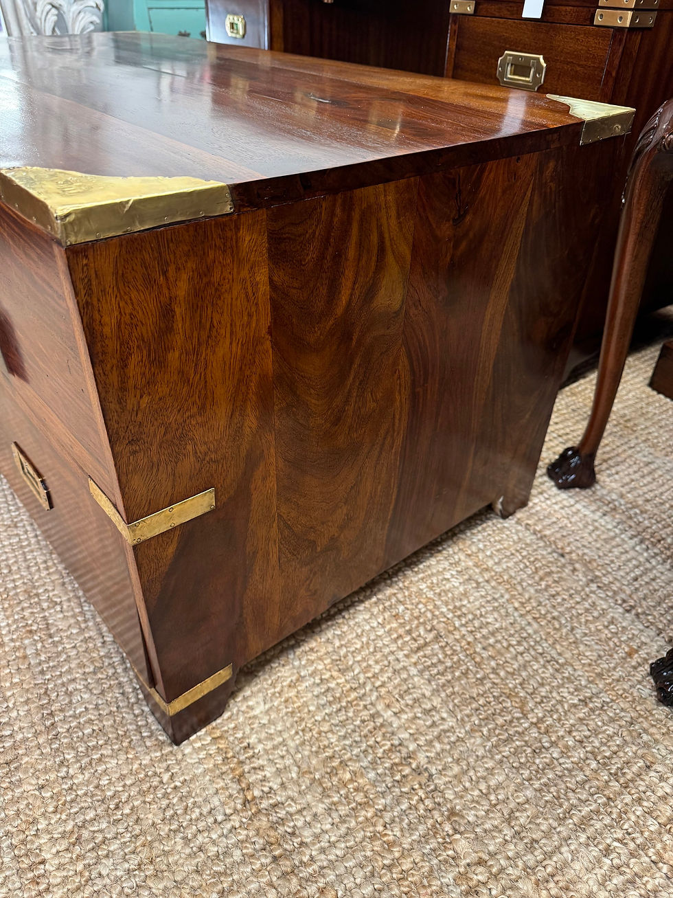 Thumbnail: Vintage Campaign Style Hardwood Chest 