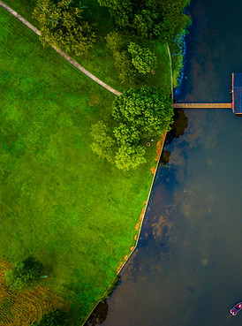Aerial Lake House