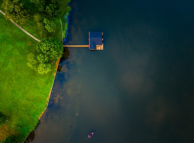 Aerial Lake House