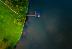 Aerial Lake House
