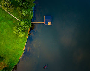 Aerial Lake House