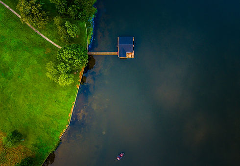 Aerial Lake House