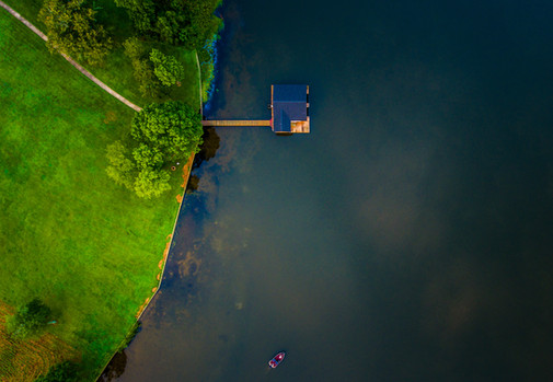 Aerial Lake House