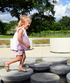 A child plays on the Hummock Hop at the Louisiana Children's Museum