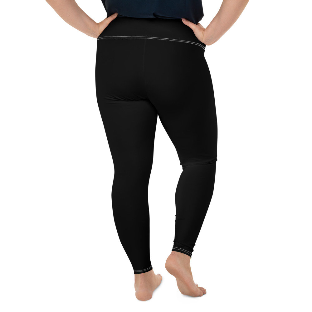 All-Over Print Plus Size Leggings AC Logo - Black - White Stitch | Acfitness