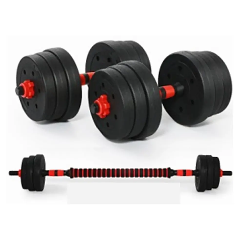 תמונה ממוזערת: סט משקולות בטון 20 ק"ג - ערכת משקולות יד 20 קילו + מוט מאריך