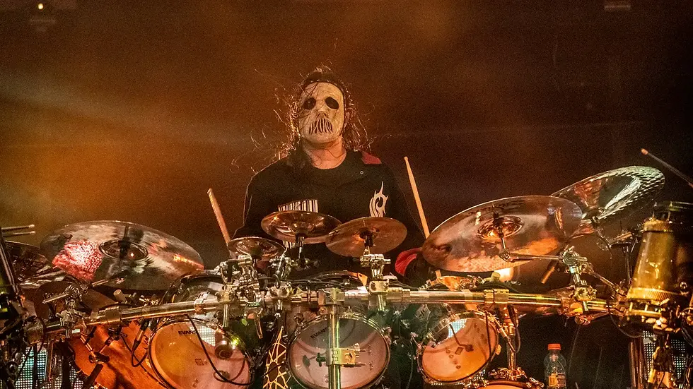 Jay Weinberg of Slipknot performing in 2022