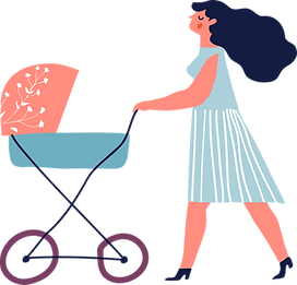 Maman avec poussette