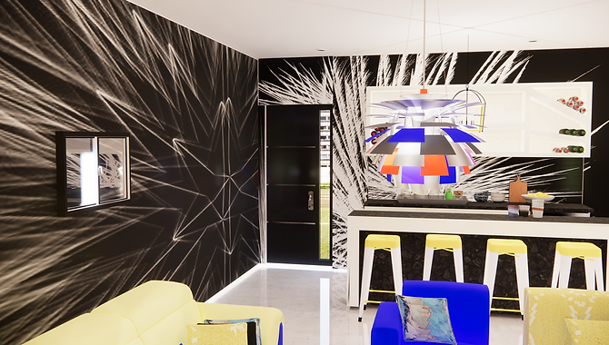 Bar area-explosive walls