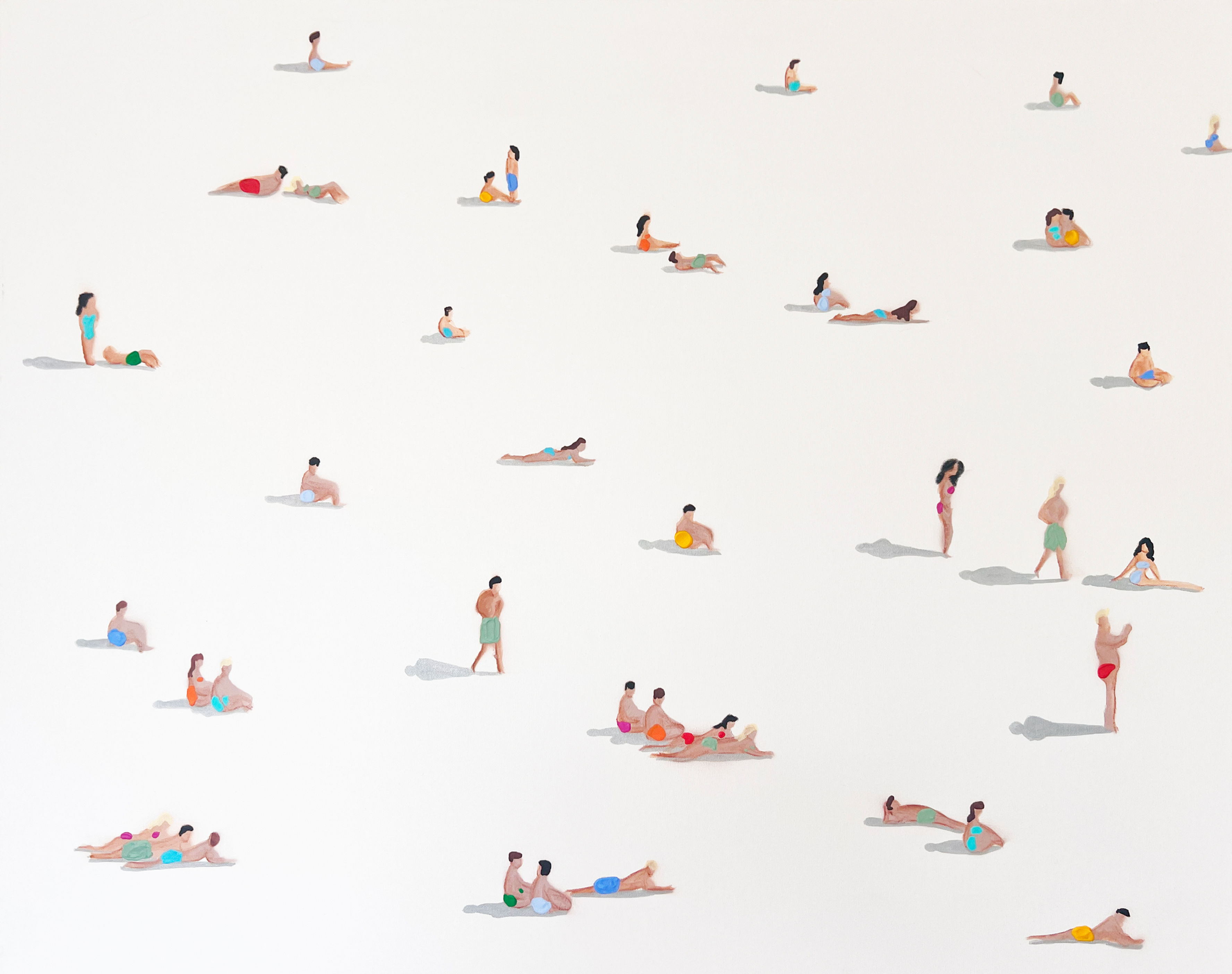 Original  painting PPL on the beach 100*80cm