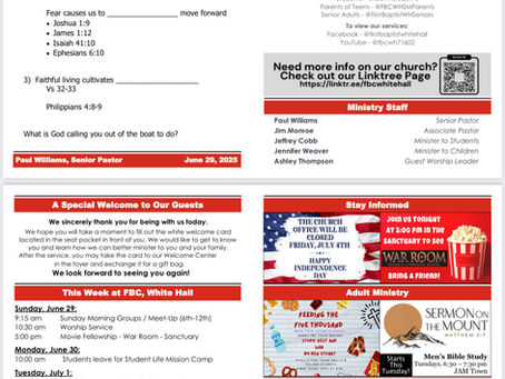 Bulletin for June 29, 2025