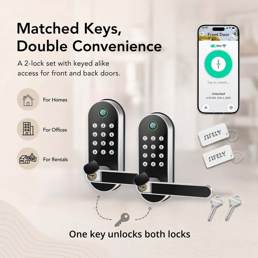 Thumbnail: Sifely S Smart Lock Keyed Alike 2 Pack - Silver