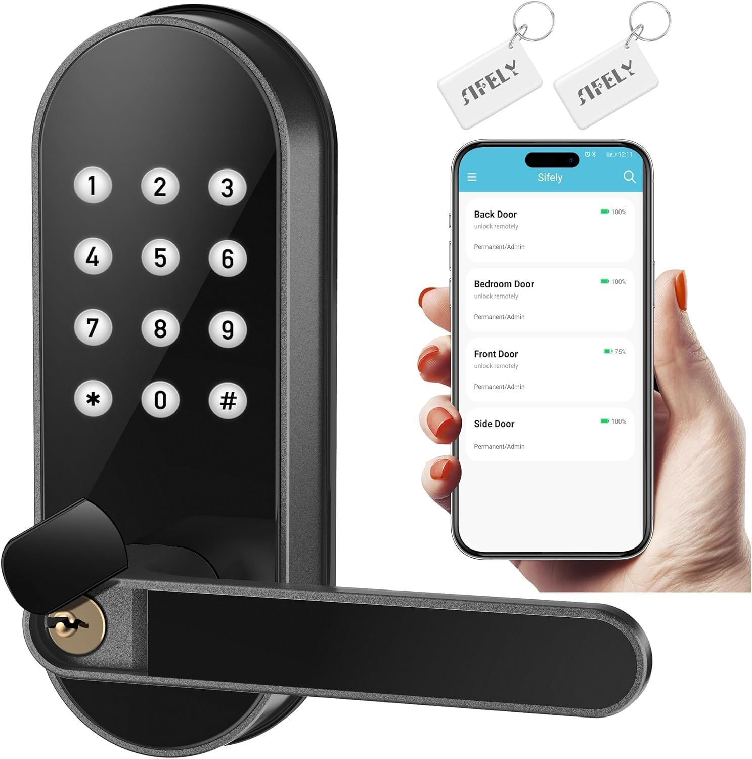 Sifely St Smart Lock - Black