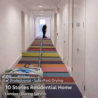 residential block carpet cleaning London corridor before and after