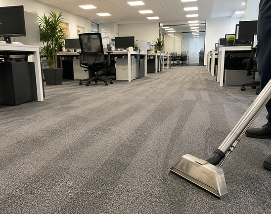 Commercial office carpet cleaning in Brentwood Essex with professional hot water extraction cleaning and fast drying results by Elite Carpet & Upholstery Cleaning Ltd.