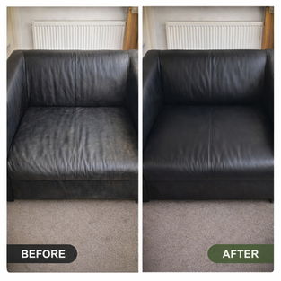 eather sofa cleaning London before after professional upholstery cleaning result