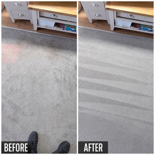 Before and after lounge carpet cleaning result in Enfield showing refreshed carpet fibres and cleaner finish