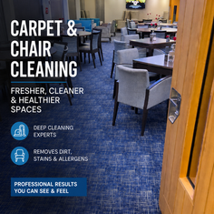 Professional commercial carpet and chair cleaning in Suffolk.