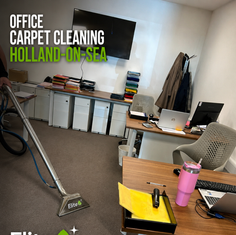 Professional commercial office carpet cleaning in Holland-on-Sea, Essex using hot water extraction.
