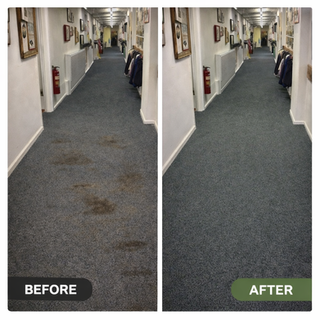 school carpet cleaning Southend-on-Sea before dirty corridor