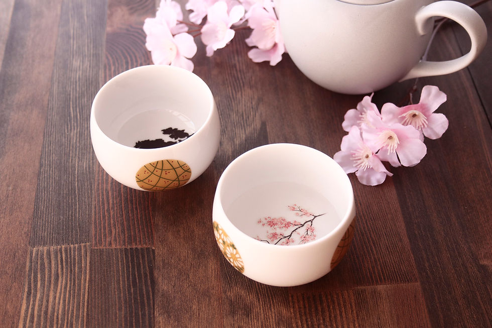 縮圖：日本製 期間限定 丸型 溫感變色櫻湯吞🍵🌸