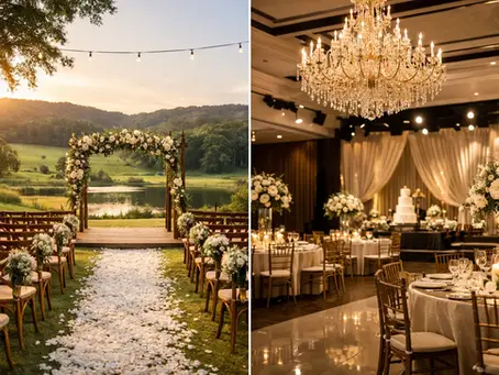 Casamento no campo versus salão: qual escolher?