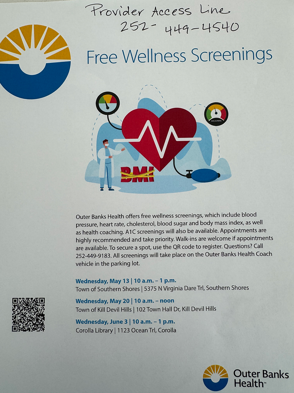 Free Wellness Screening with Outer Banks Health