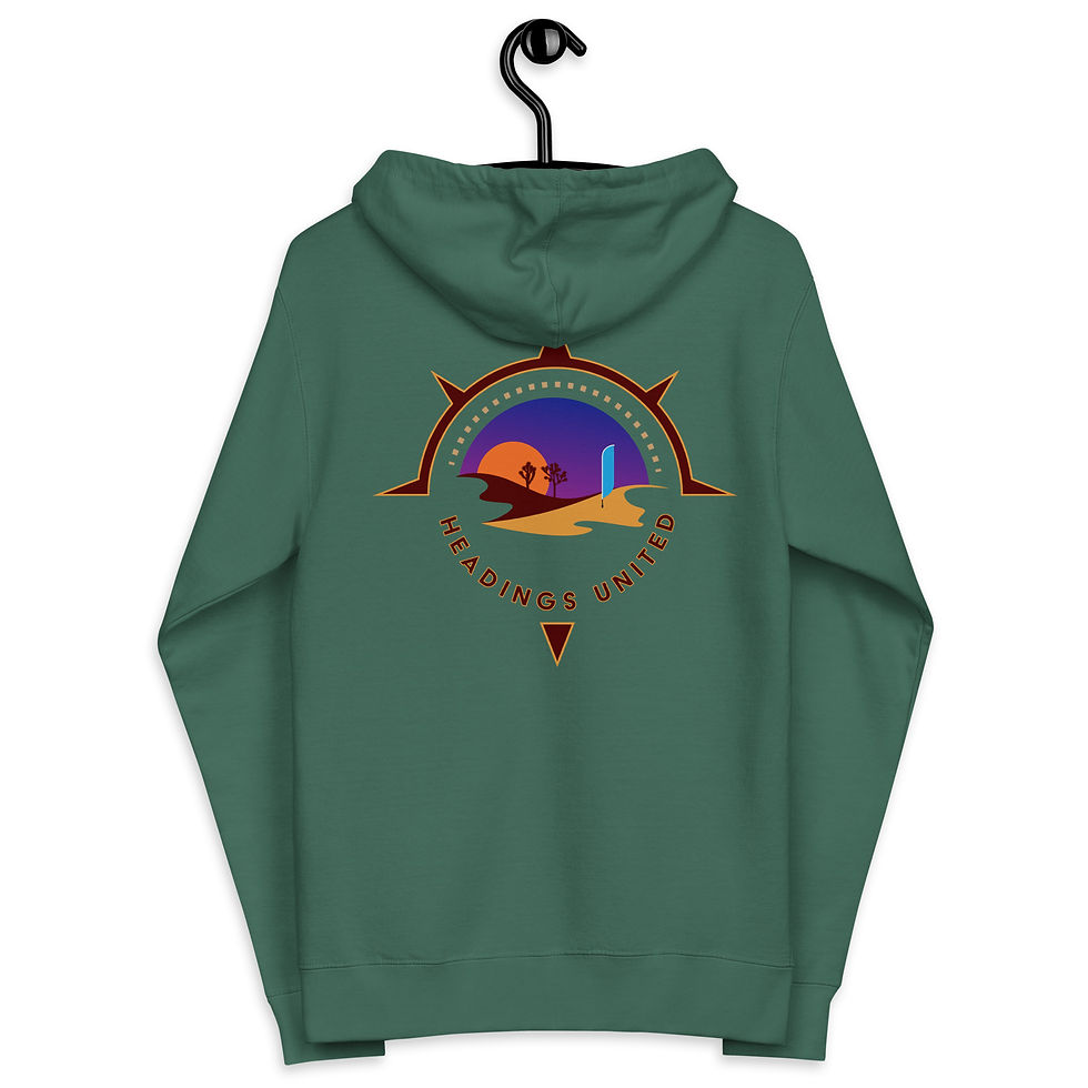 Thumbnail: Headings United Logo (back) - Unisex fleece zip up hoodie