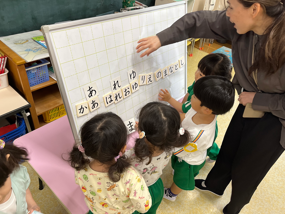 自分の名前の頭文字でひらがな合わせ