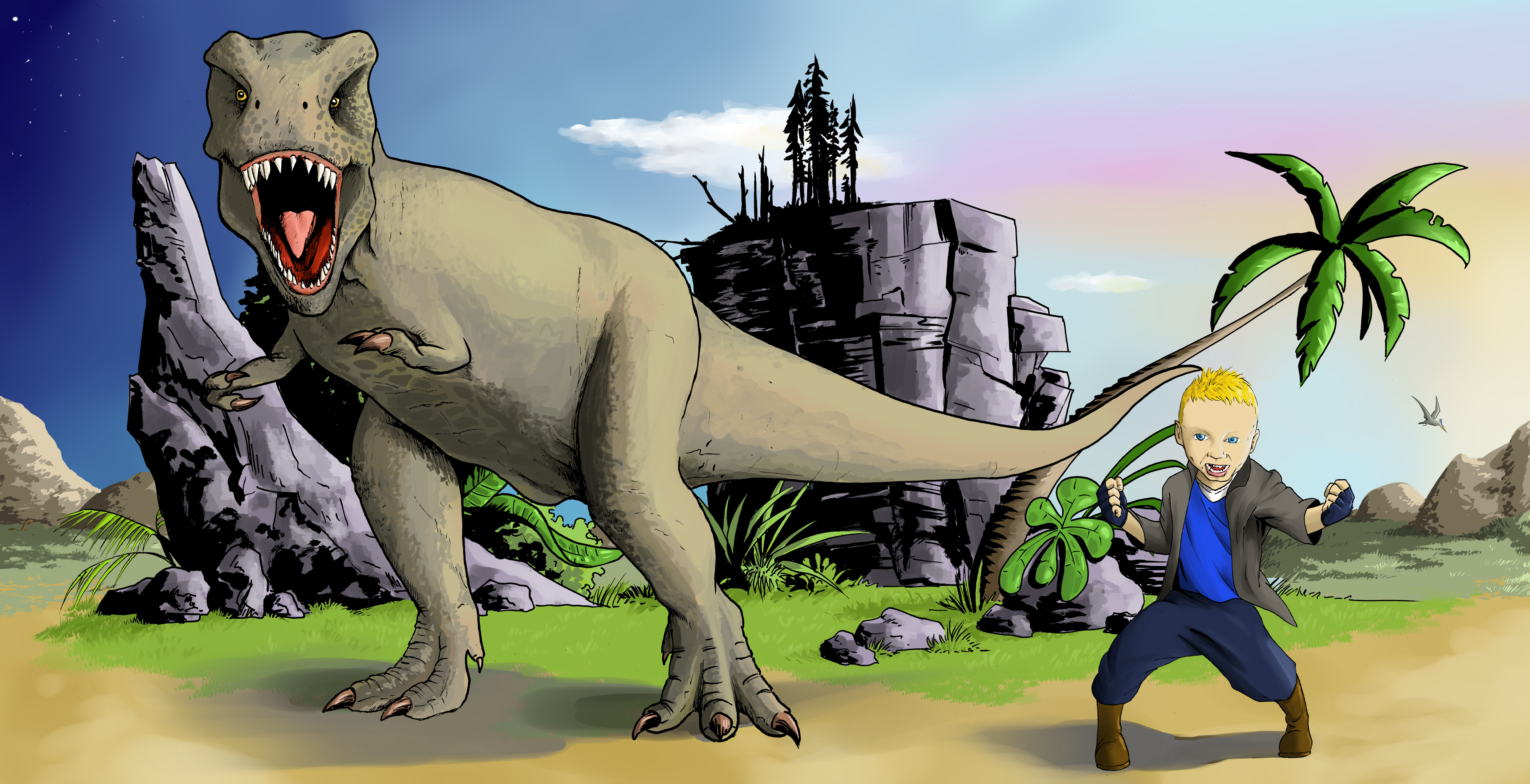 maxence et T-rex
