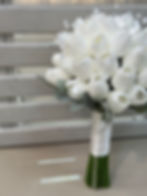 Islak Dokulu Beyaz Lale İncili Gelin Buketi