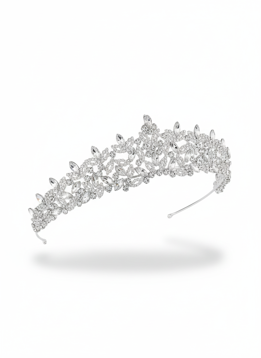 Küçük resim: Kristal Taş İşlemeli Gelin Tacı