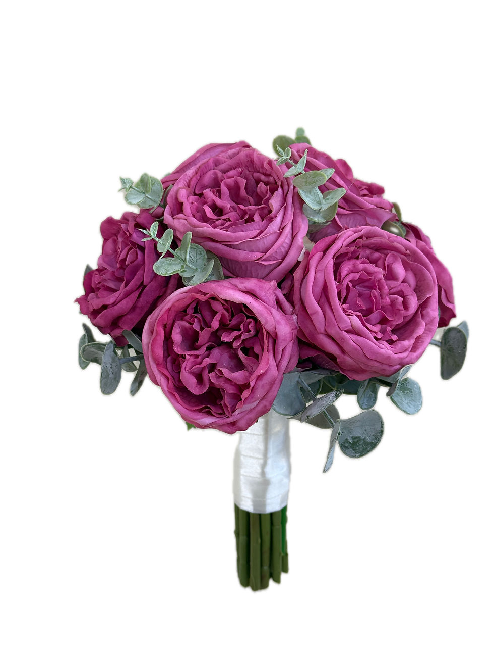 Küçük resim: Islak dokulu fuşya pembe şakayik gelin buketi (Peony)