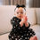 Miniatura: Vestido BABY mini manga longa - Poa preto