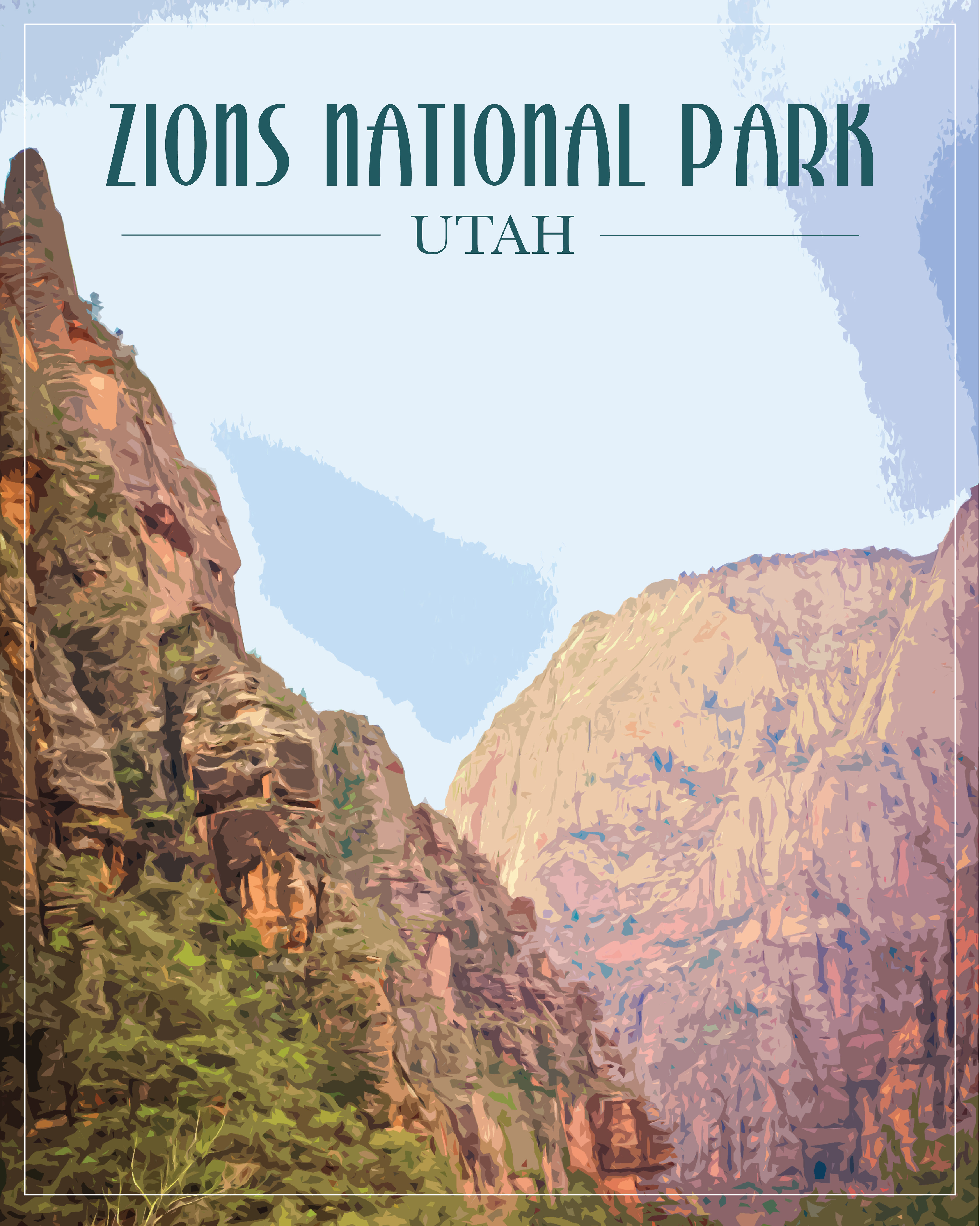 Zion's National Park Poster-01
