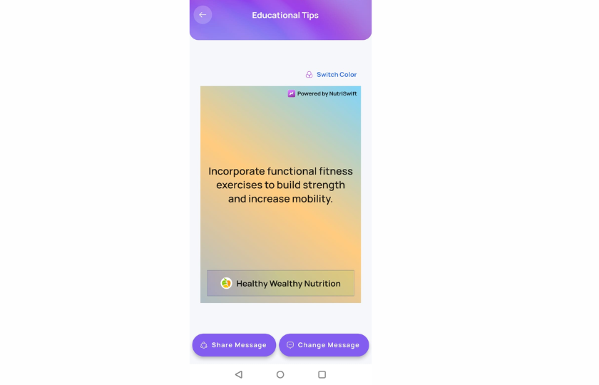 NutriSwift's AI assistant for educational tips