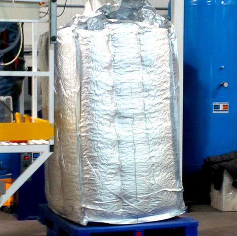 Aluminium foil barrier liner inside (or covering) a big bag for moisture and contamination protection