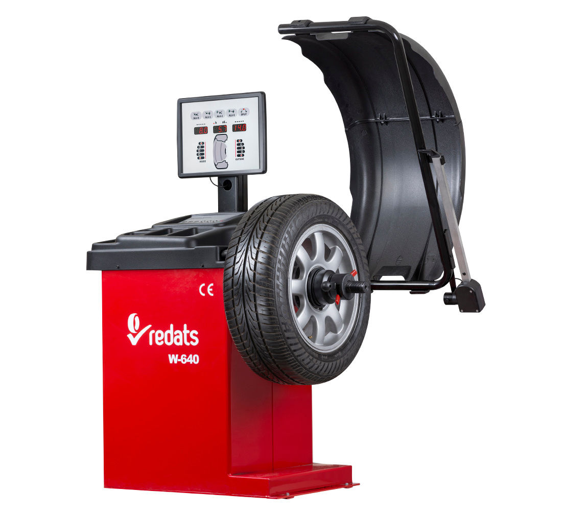 Equilibratrice automatica Redats W-640 con puntatore laser per cerchi da 10 a 24
