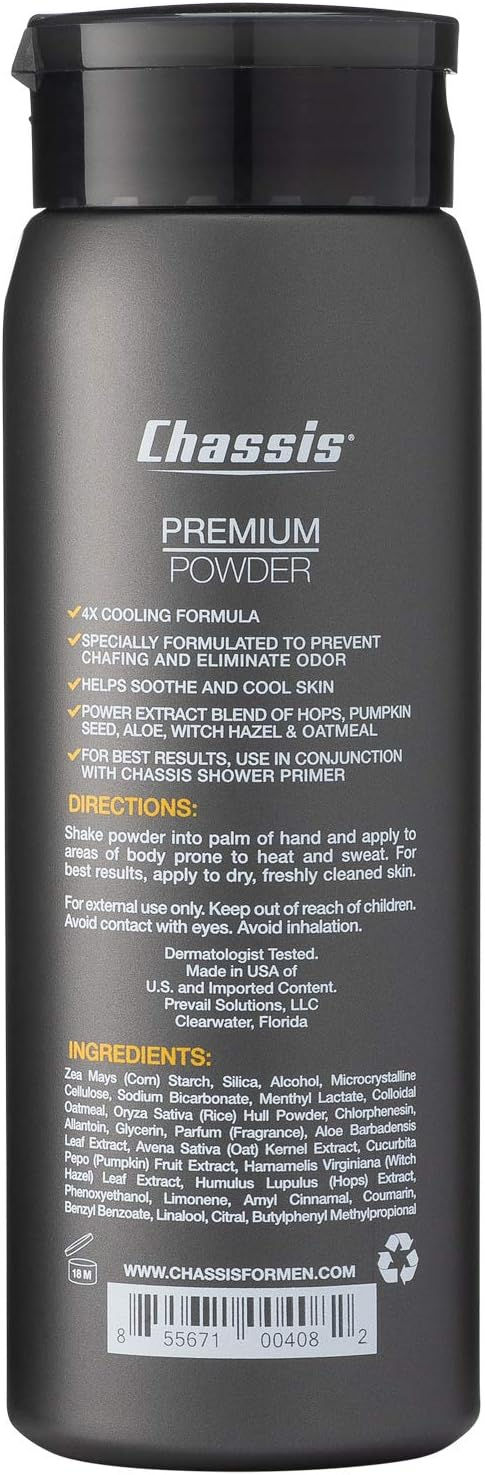 Thumbnail: Chassis Ice Premium Natural Body Powder for Men, Anti-Chafing Powder with Odor-