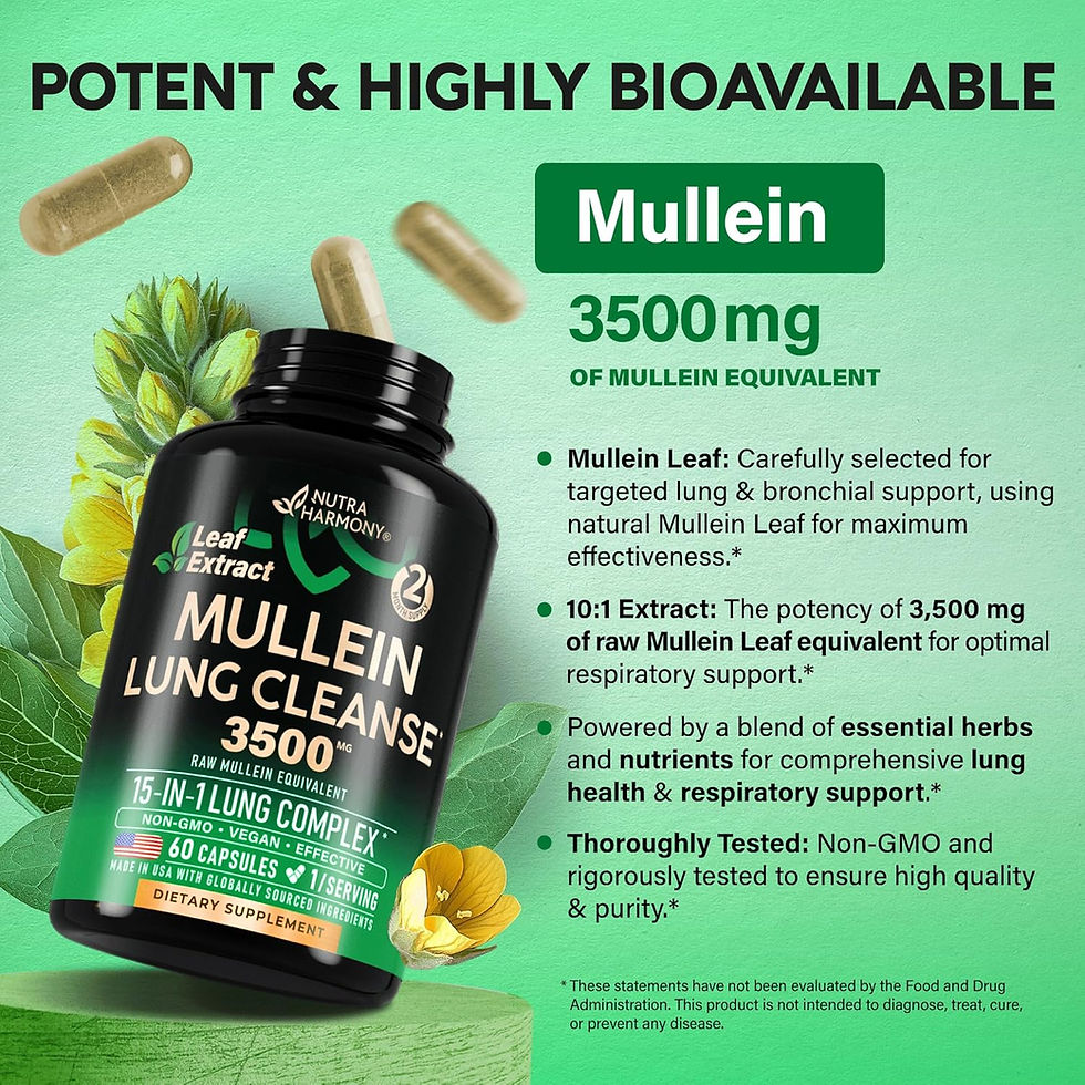 Thumbnail: Mullein Leaf Extract for Lung Detox - Marshmallow Root | Echinacea | Oregano | 